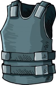 11387267 - illustration of bullet proof vest. isolated on white